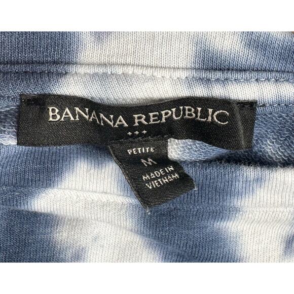 BANANA REPUBLIC Blue & White TIE-DYE Long‎ Sleeve OVERSIZED Sweatshirt Medium - Picture 12 of 13